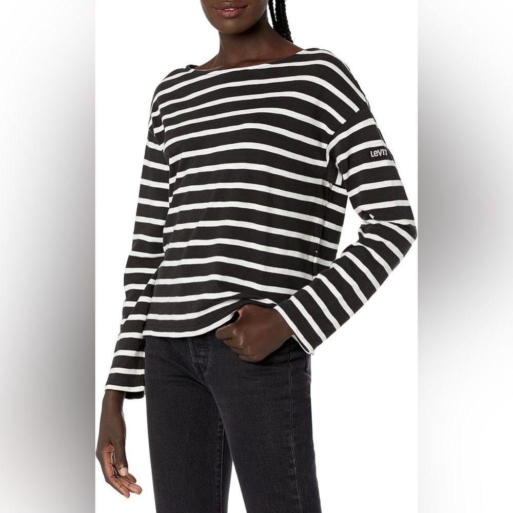 New Levi's Cora Sailor Long Sleeve Striped Tee